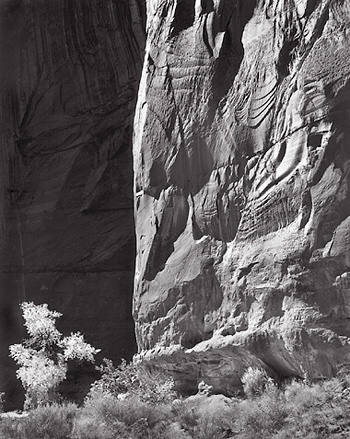 Horseshoe Canyon, Utah. Black and white photograph