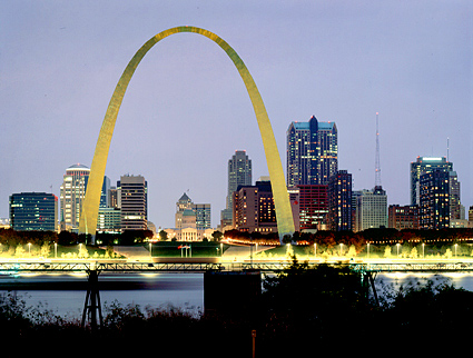 St. Louis, Twilight, 1999. St. Louis, Missouri. Color Photograph