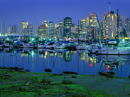 Vancouver, Twilight, 1997. Vancouver, British Columbia. Color Photograph
